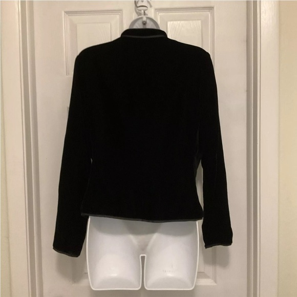 CAROLE LITTLE Velvet & Silk Black Jacket Size S - Picture 2 of 8